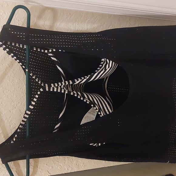 Nike Sport Mesh Layered Tankini Bathing Suit Set Black/Stripes Size S/M NWT NEW - Picture 7 of 15